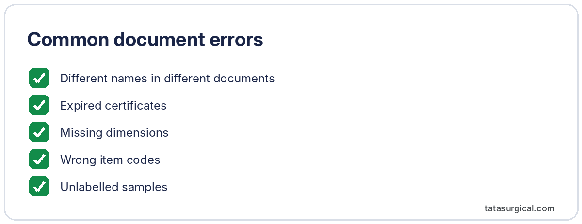 Common document errors - Tata Surgical