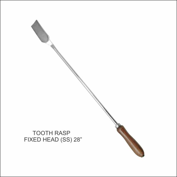 Tooth Rasp, Fixed Head, Stainless Steel, 28 Inch