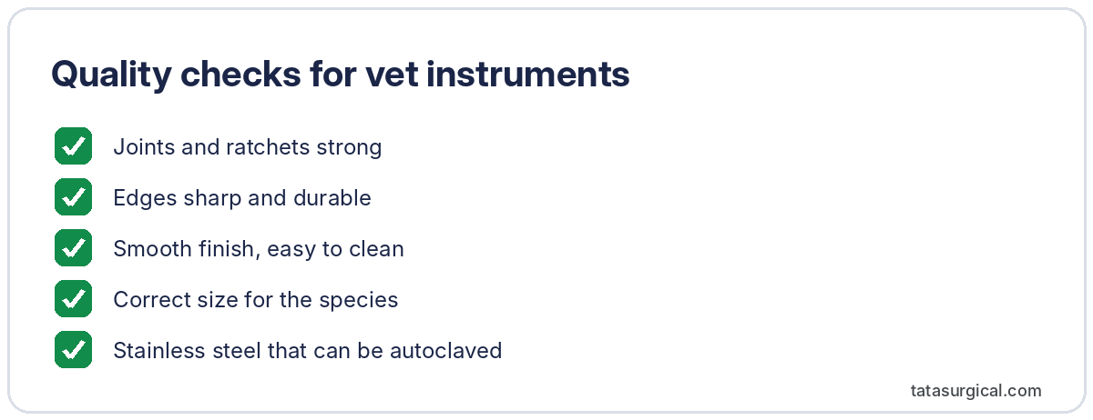 Quality checks for vet instruments - Tata Surgical