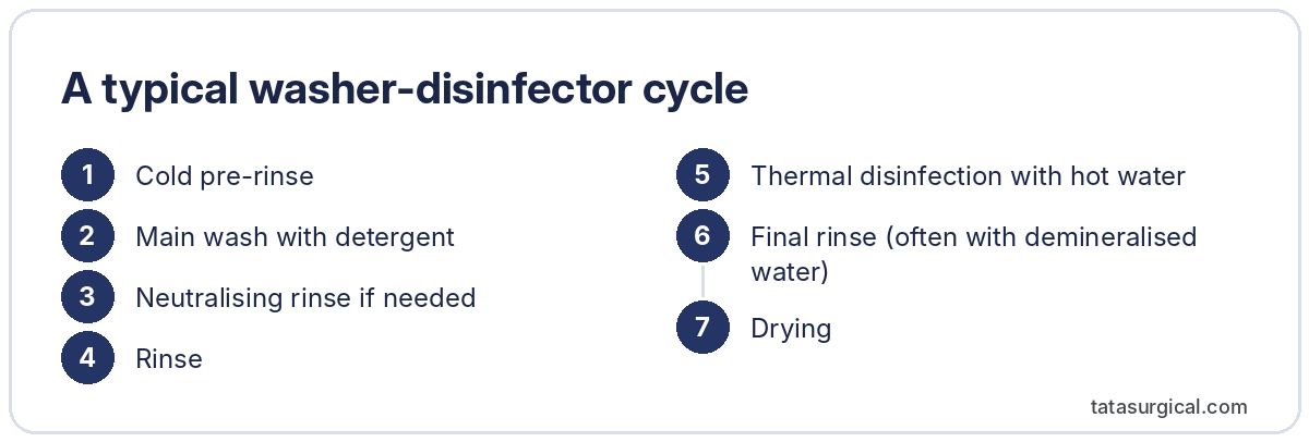A typical washer-disinfector cycle - Tata Surgical